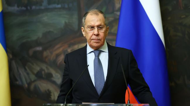 Министр иностранных дел РФ Сергей Лавров на пресс-конференции по итогам встречи с министром иностранных дел Швеции Анн Линде в Москве