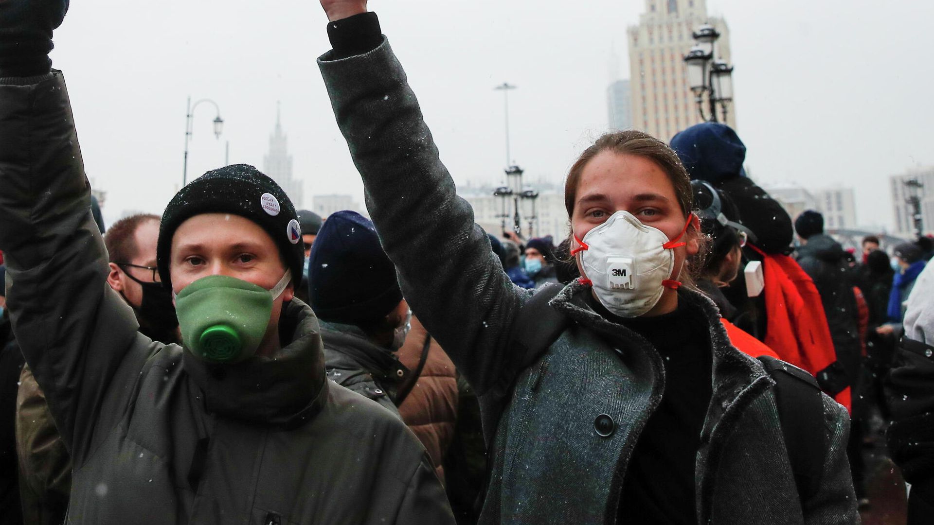 Несанкционированная акция протеста сторонников А. Навального в Москве Несанкционированная акция протеста сторонников А. Навального в Москве - РИА Новости, 1920, 03.02.2021