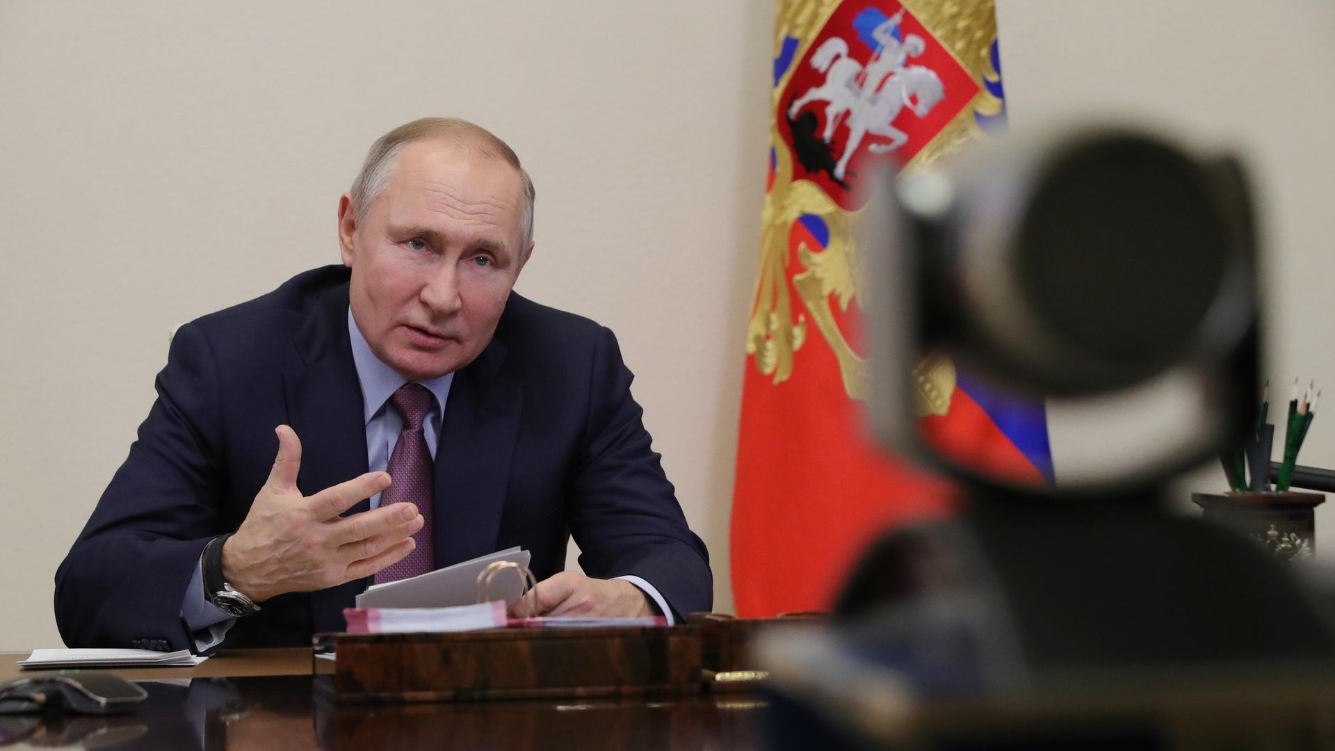 Президент РФ Владимир Путин во время встречи в режиме видеоконференции с лауреатами конкурса Учитель года России - РИА Новости, 1920, 08.02.2021