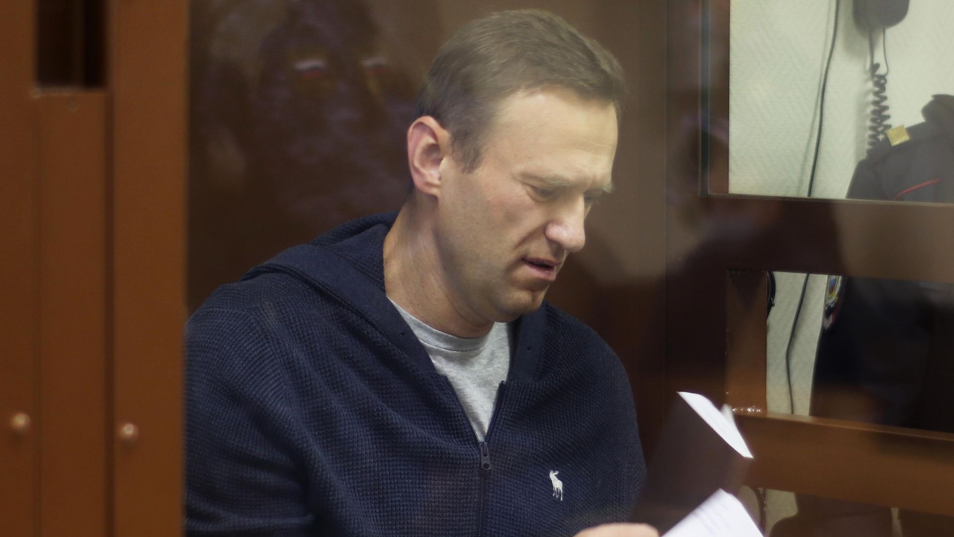Алексей Навальный в зале Бабушкинского районного суда Алексей Навальный в зале Бабушкинского районного суда - РИА Новости, 1920, 12.02.2021