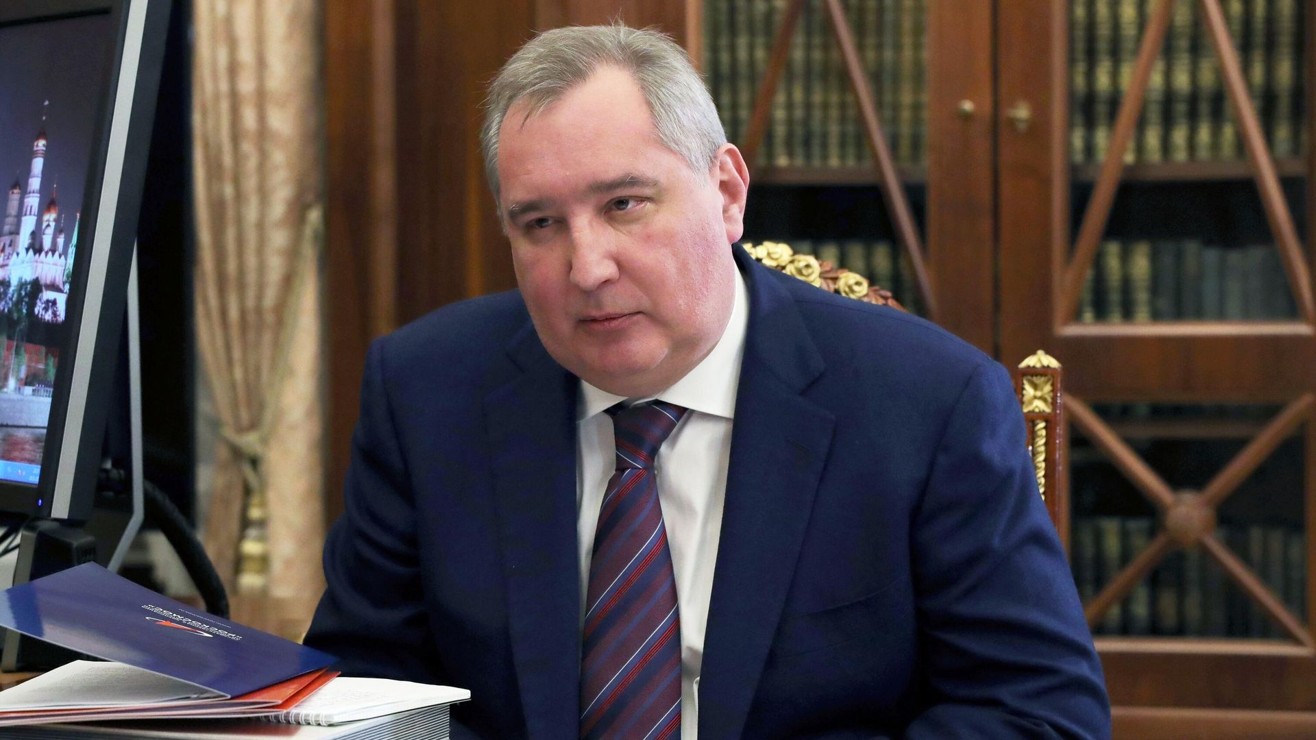 Генеральный директор госкорпорации Роскосмос Дмитрий Рогозин во время встречи с президентом РФ Владимиром Путиным - РИА Новости, 1920, 24.08.2021