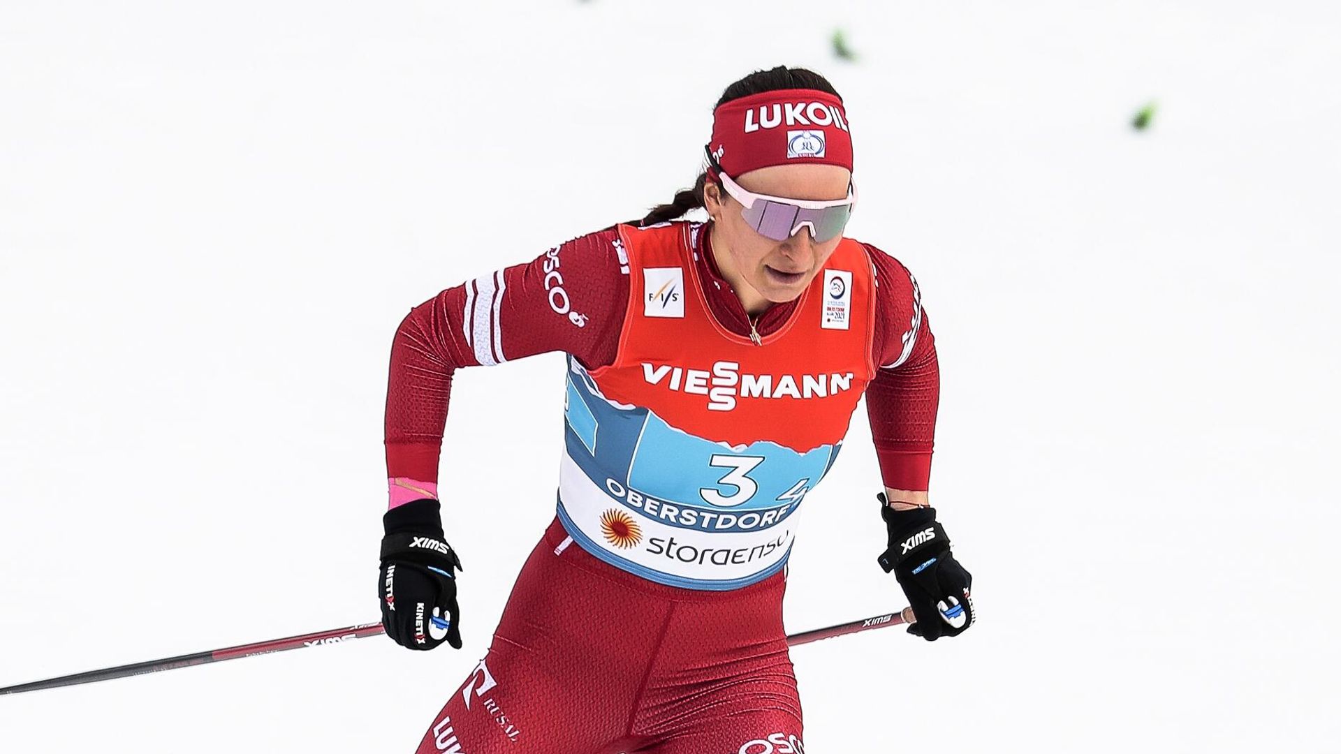 Наталья Непряева (Россия) во время соревнований по лыжным гонкам на чемпионате мира-2021 по лыжным видам спорта в немецком Оберстдорфе. Наталья Непряева (Россия) во время соревнований по лыжным гонкам на чемпионате мира-2021 по лыжным видам спорта в немецком Оберстдорфе. - РИА Новости, 1920, 13.11.2021