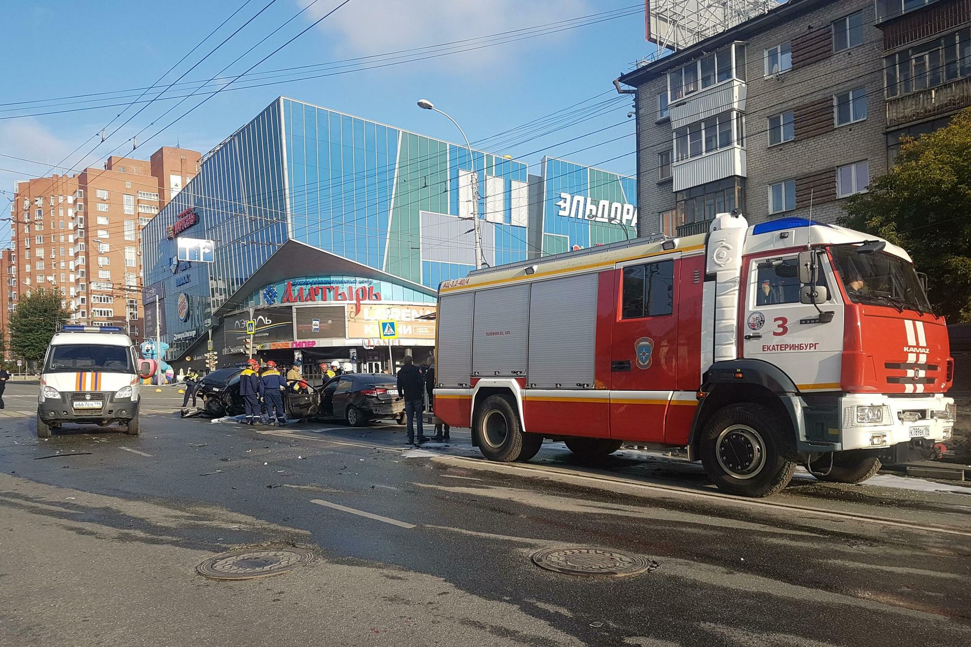 ДТП произошло на перекрестке в центре города ДТП произошло на перекрестке в центре города - РИА Новости, 1920, 09.03.2021