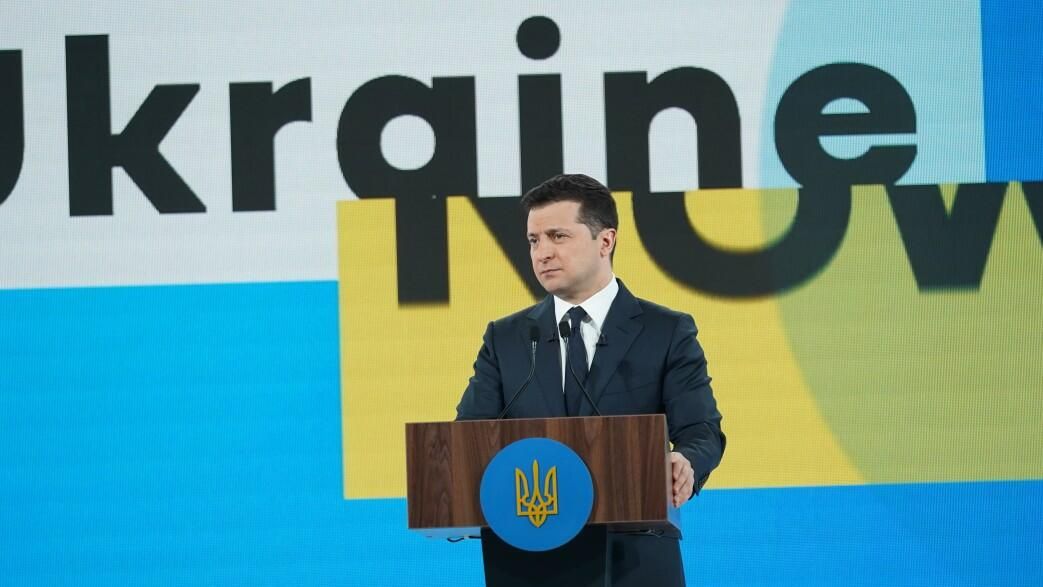 Президент Украины Владимир Зеленский на Всеукраинском форуме Украина 30. Культура, медиа, туризм Президент Украины Владимир Зеленский на Всеукраинском форуме Украина 30. Культура, медиа, туризм - РИА Новости, 1920, 18.03.2021