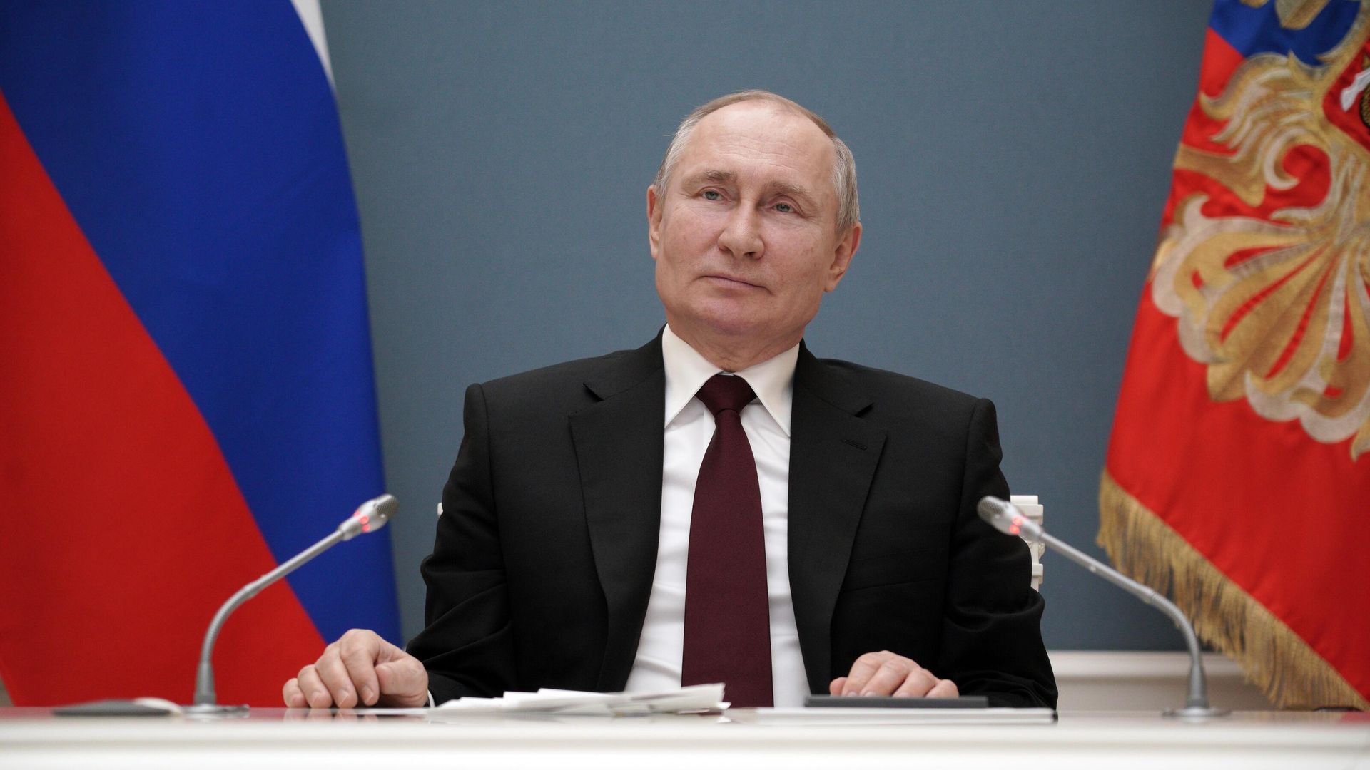 Президент РФ Владимир Путин принимает участие в режиме видеоконференции в церемонии запуска золотоизвлекательной фабрики Таласского золоторудного комбината Президент РФ Владимир Путин принимает участие в режиме видеоконференции в церемонии запуска золотоизвлекательной фабрики Таласского золоторудного комбината - РИА Новости, 1920, 24.03.2021
