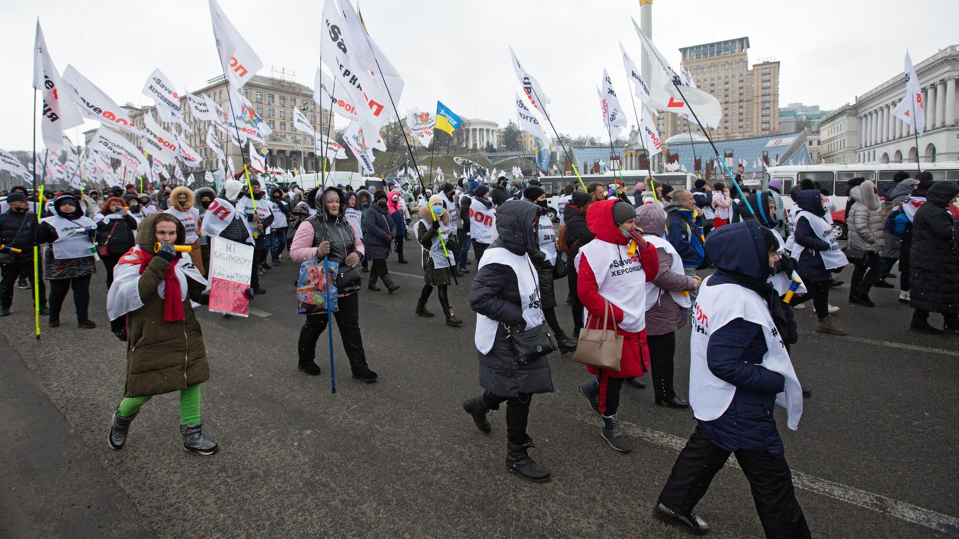 Акция в Киеве против антикоронавирусных ограничений Акция в Киеве против антикоронавирусных ограничений - РИА Новости, 1920, 22.03.2021