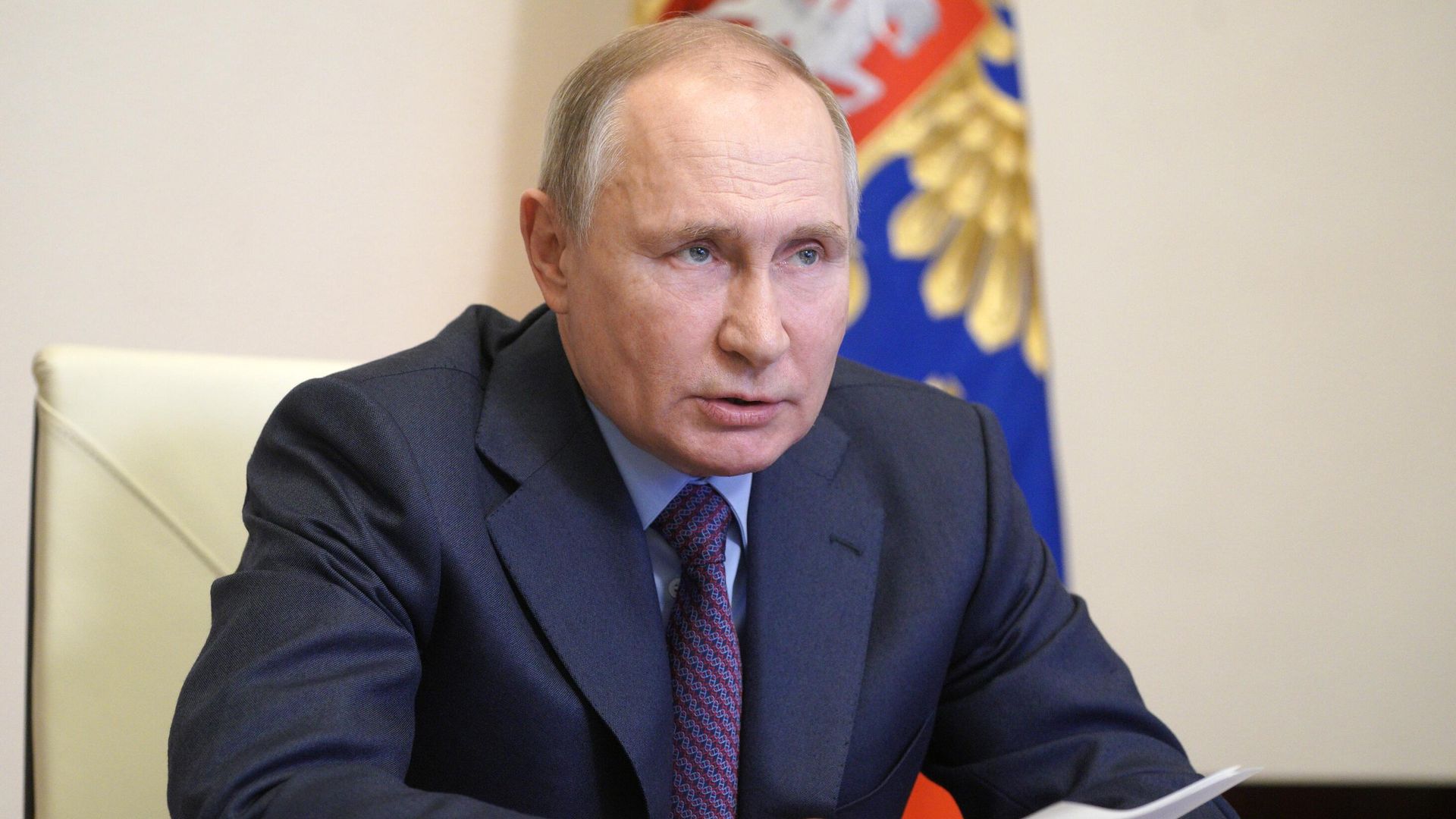 Президент РФ Владимир Путин проводит в режиме видеоконференции совещание по вопросам наращивания производства вакцин Президент РФ Владимир Путин проводит в режиме видеоконференции совещание по вопросам наращивания производства вакцин - РИА Новости, 1920, 28.03.2021