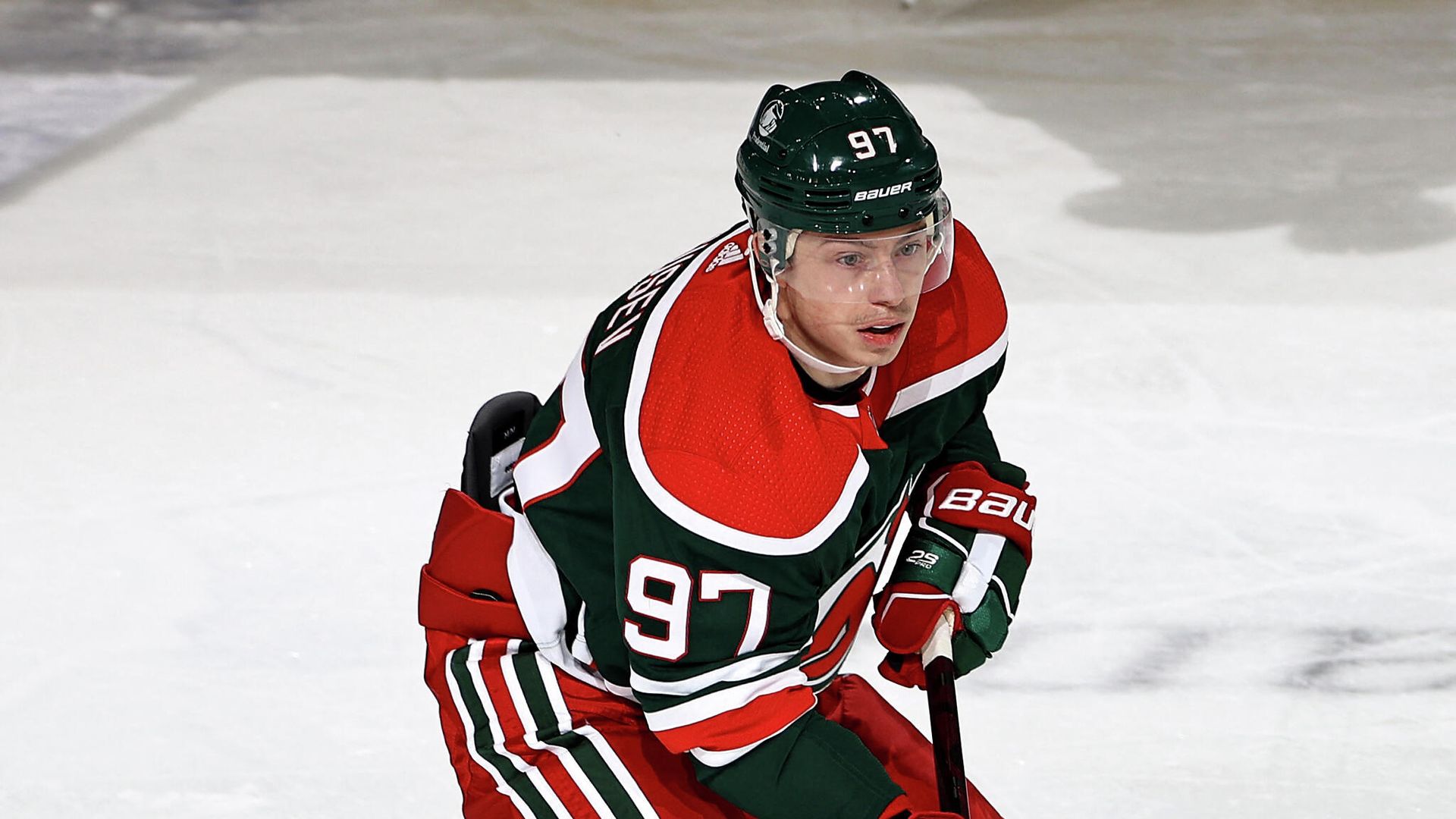 NEWARK, NEW JERSEY - MARCH 06: Nikita Gusev #97 of the New Jersey Devils takes the puck against the New York Rangers at Prudential Center on March 06, 2021 in Newark, New Jersey.A limited number of fans are in attendance due to COVID-19 restrictions. Elsa/Getty Images/AFP (Photo by ELSA / GETTY IMAGES NORTH AMERICA / Getty Images via AFP) NEWARK, NEW JERSEY - MARCH 06: Nikita Gusev #97 of the New Jersey Devils takes the puck against the New York Rangers at Prudential Center on March 06, 2021 in Newark, New Jersey.A limited number of fans are in attendance due to COVID-19 restrictions. Elsa/Getty Images/AFP (Photo by ELSA / GETTY IMAGES NORTH AMERICA / Getty Images via AFP) - РИА Новости, 1920, 01.04.2021