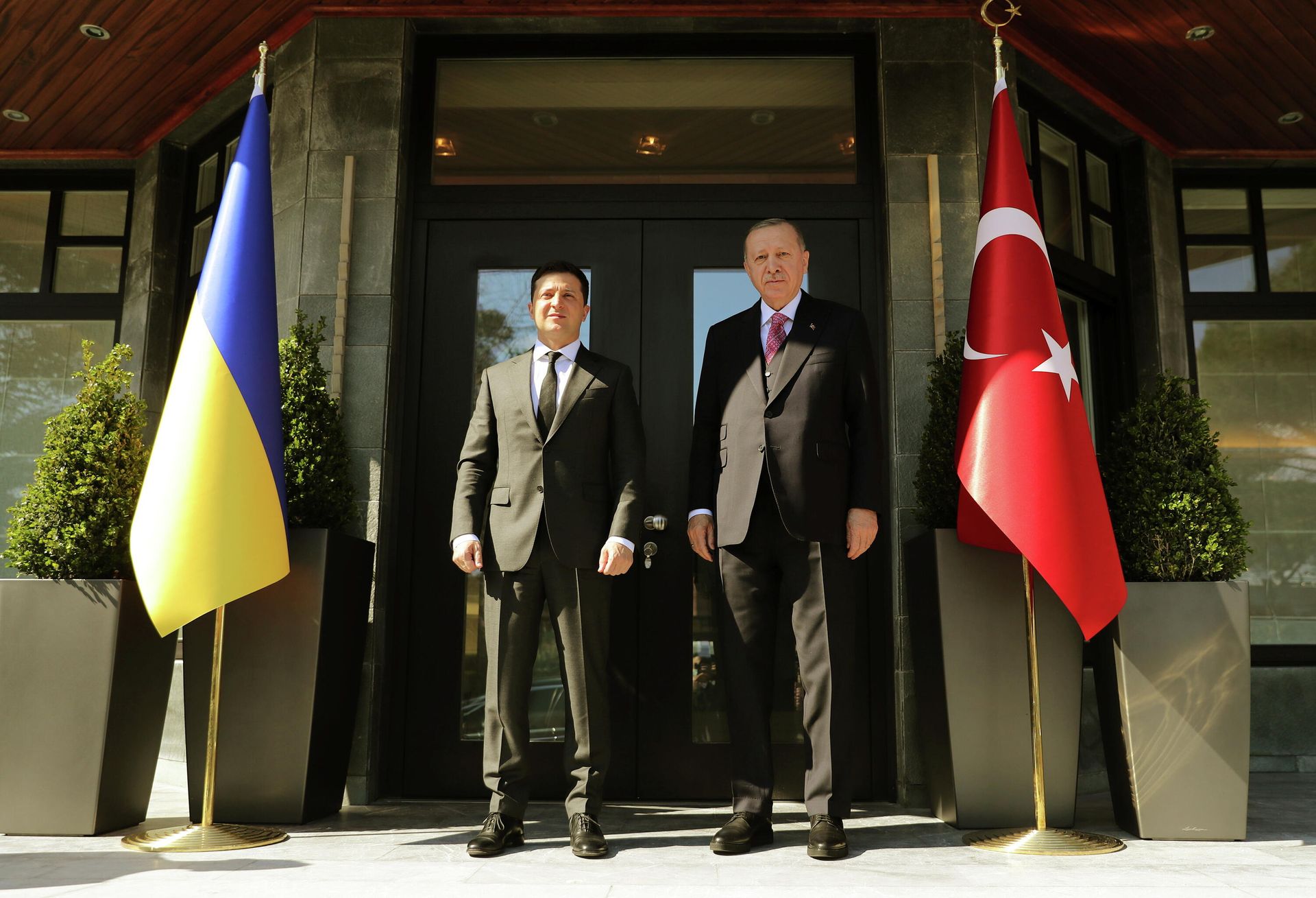 Президент Турции Тайип Эрдоган и президент Украины Владимир Зеленский во время встречи в Стамбуле, Турция Президент Турции Тайип Эрдоган и президент Украины Владимир Зеленский во время встречи в Стамбуле, Турция - РИА Новости, 1920, 28.04.2021