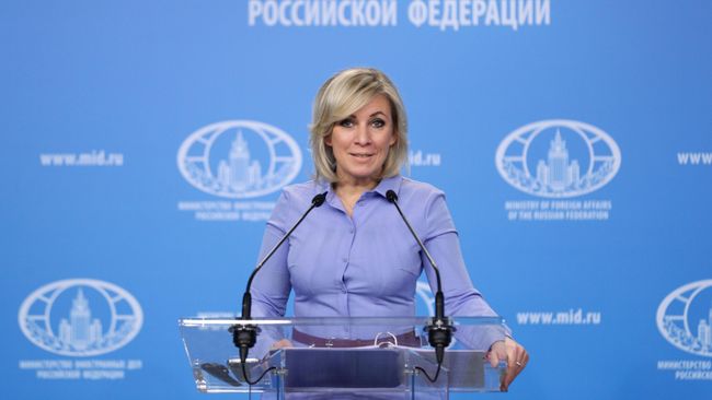 Официальный представитель Министерства иностранных дел РФ Мария Захарова во время брифинга в Москве