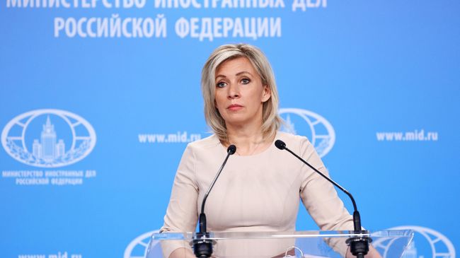 Официальный представитель Министерства иностранных дел России Мария Захарова во время брифинга в Москве