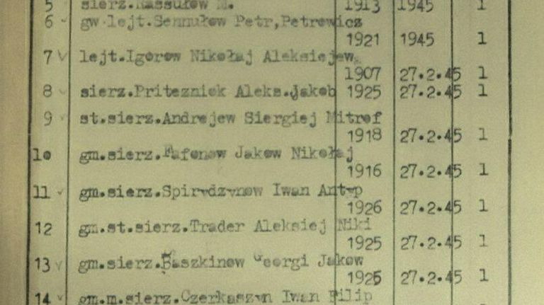 Архивные документы о захоронениях в Польше Архивные документы о захоронениях в Польше
