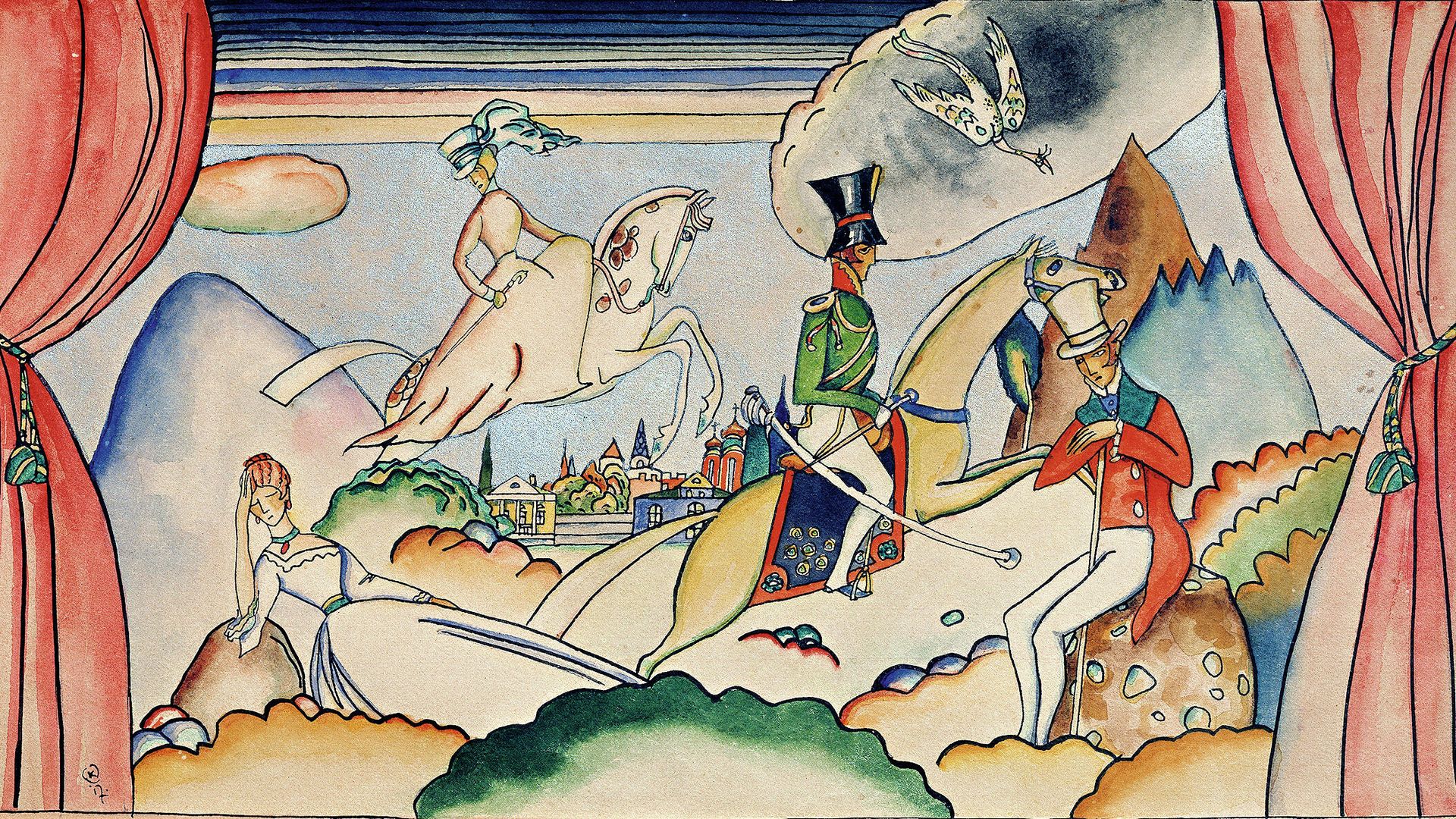 Картина Василия Кандинского Сцена с офицером. 1917 Картина Василия Кандинского Сцена с офицером. 1917 - РИА Новости, 1920, 01.08.2026