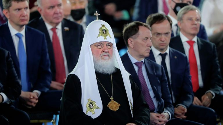 Патриарх Московский и всея Руси Кирилл во время ежегодного послания президента РФ Владимира Путина Федеральному Собранию Патриарх Московский и всея Руси Кирилл во время ежегодного послания президента РФ Владимира Путина Федеральному Собранию