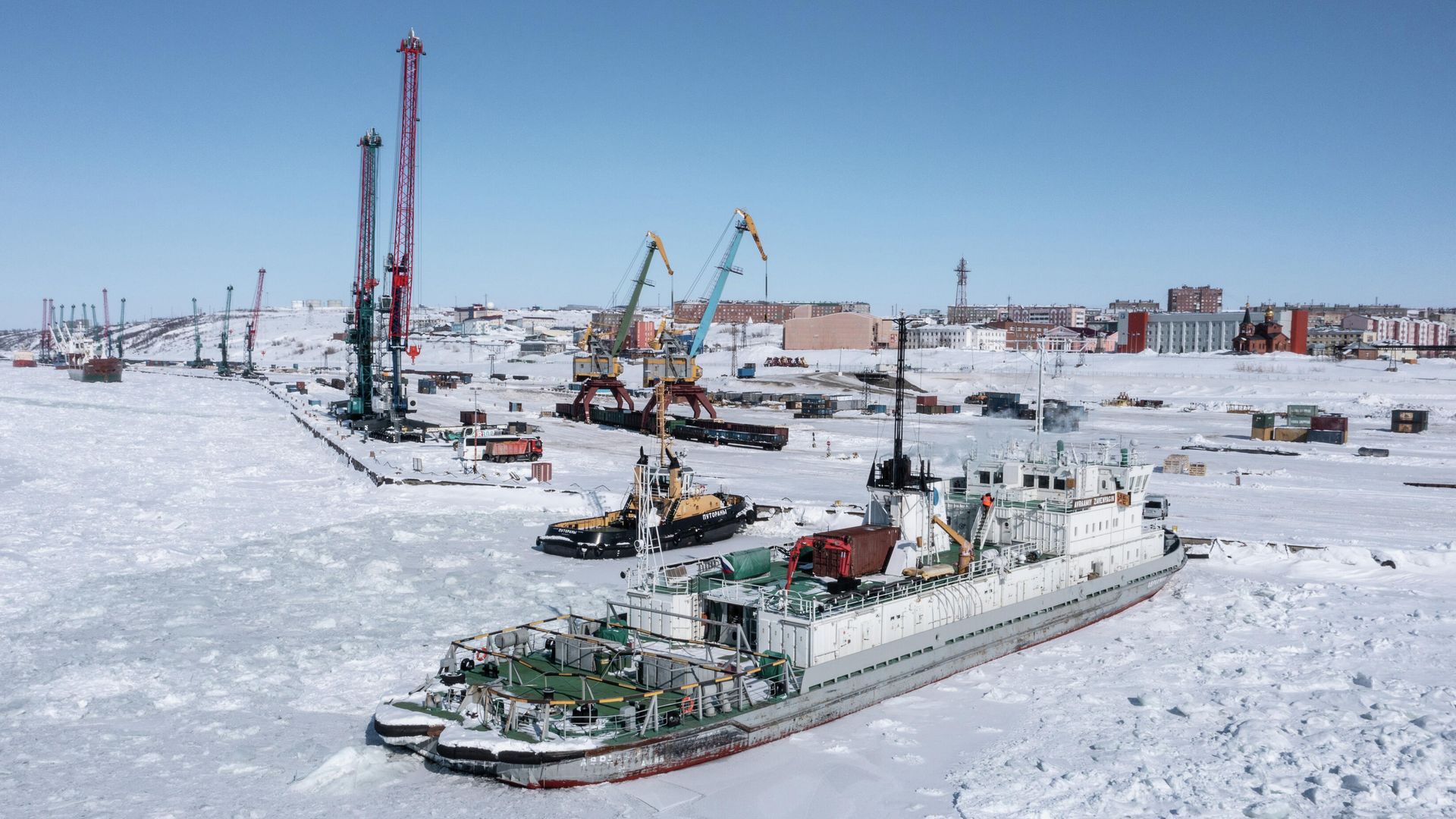Морской порт в Дудинке Морской порт в Дудинке - РИА Новости, 1920, 01.06.2021