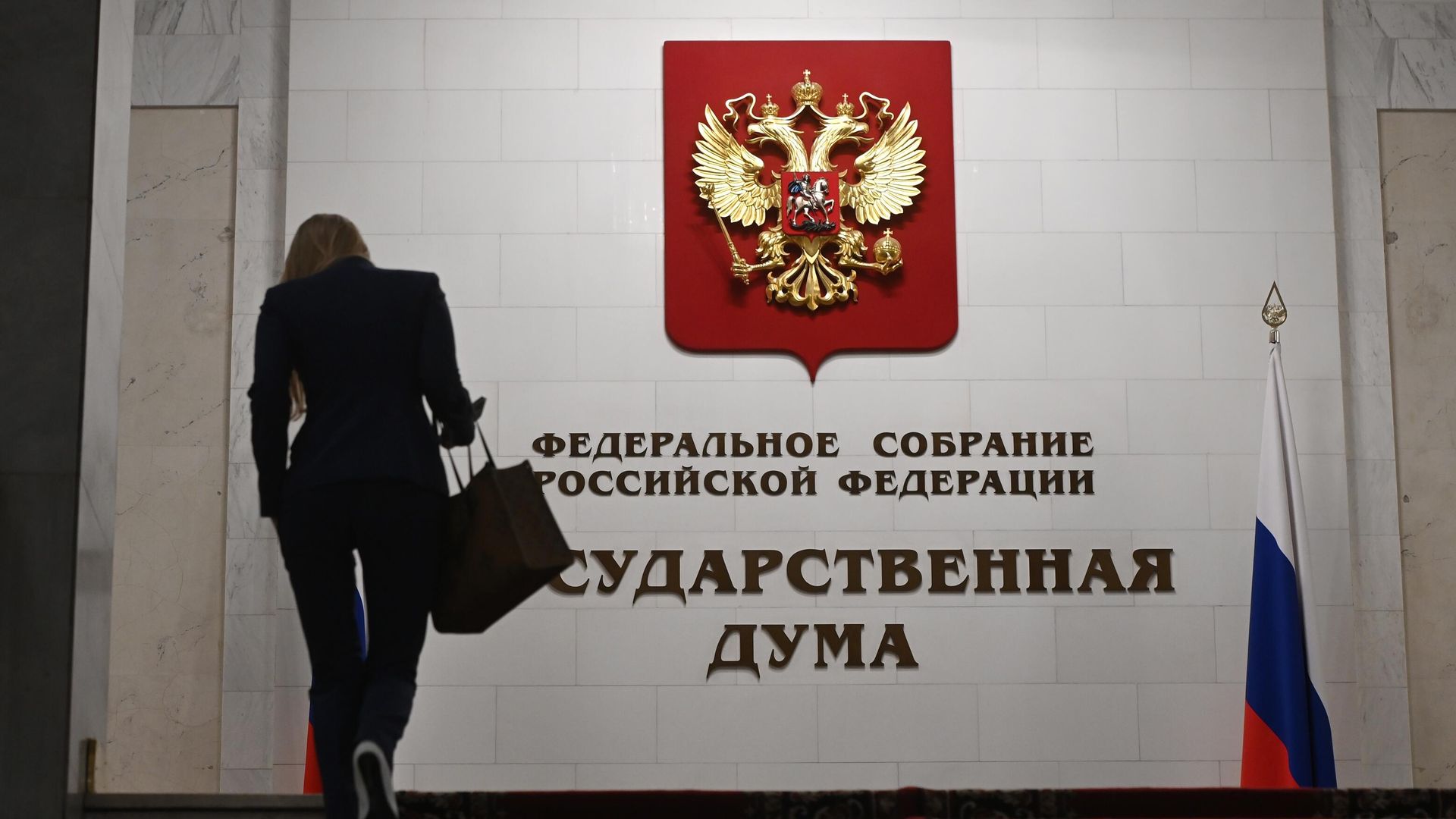 Девушка в здании Государственной думы РФ Девушка в здании Государственной думы РФ - РИА Новости, 1920, 20.10.2021