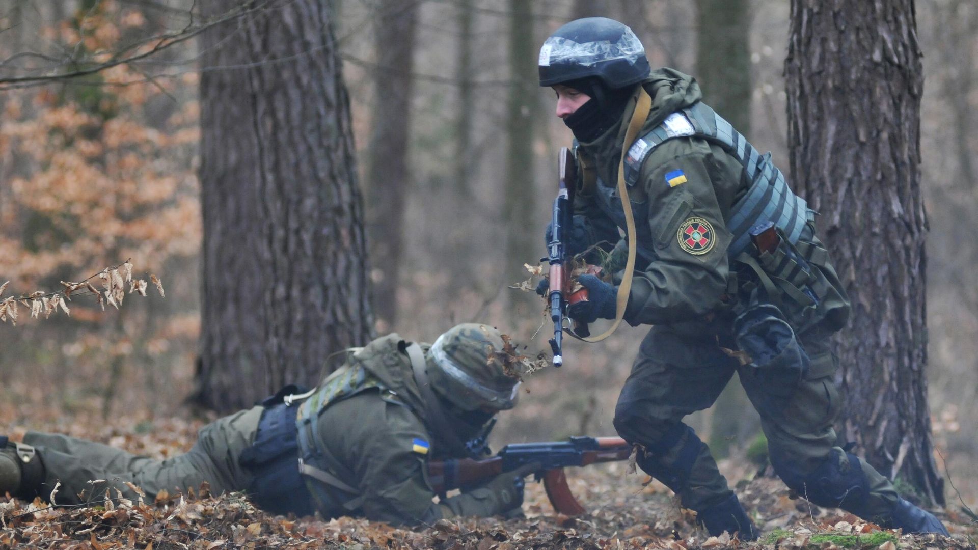 Военнослужащие нацгвардии Украины во время обучения по методике НАТО на полигоне в Львовской области Военнослужащие нацгвардии Украины во время обучения по методике НАТО на полигоне в Львовской области - РИА Новости, 1920, 18.01.2022
