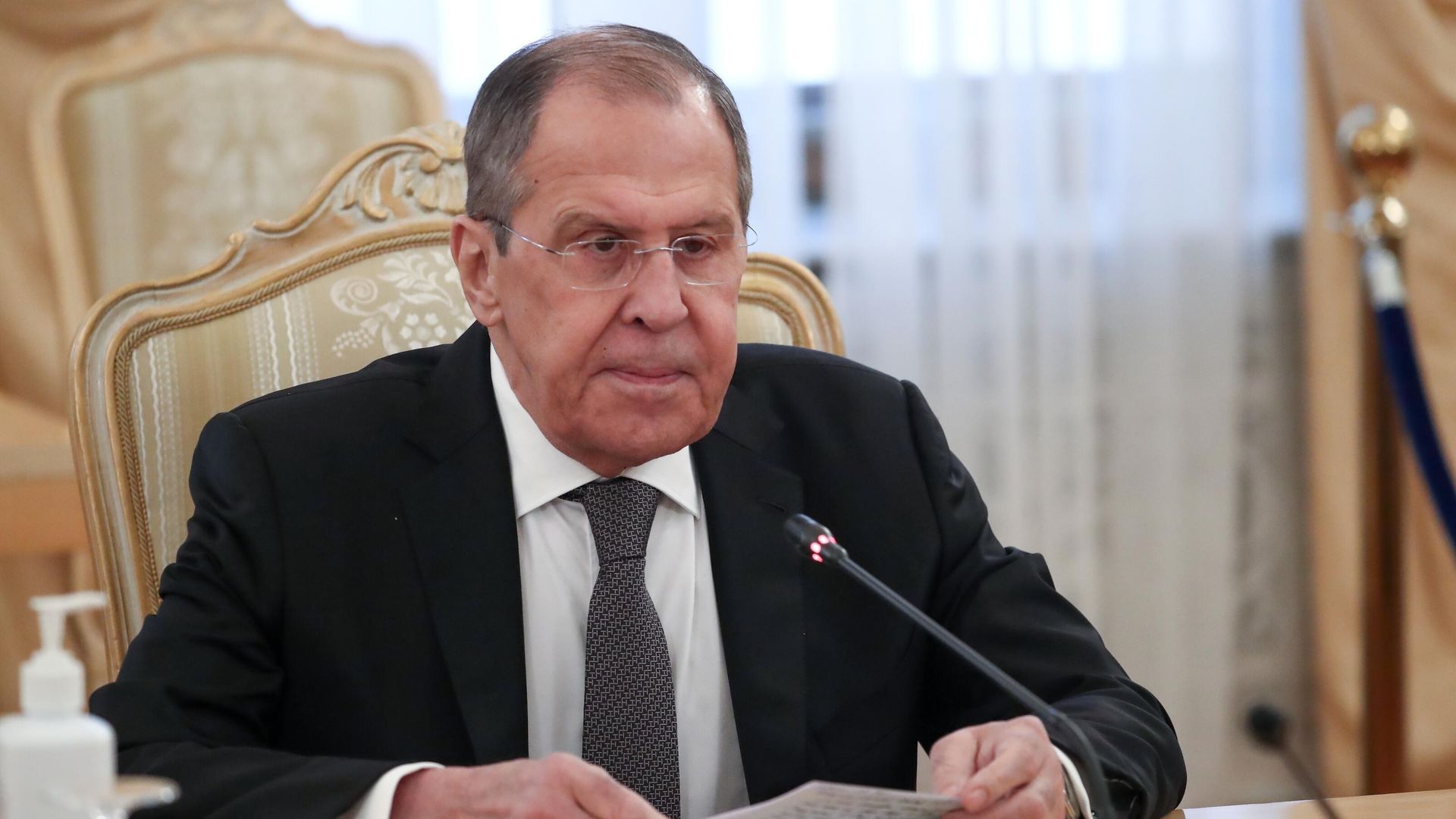 Министр иностранных дел РФ Сергей Лавров во время встречи с министром иностранных дел Государства Палестина Риядом аль-Малики в Москве Министр иностранных дел РФ Сергей Лавров во время встречи с министром иностранных дел Государства Палестина Риядом аль-Малики в Москве - РИА Новости, 1920, 17.05.2021