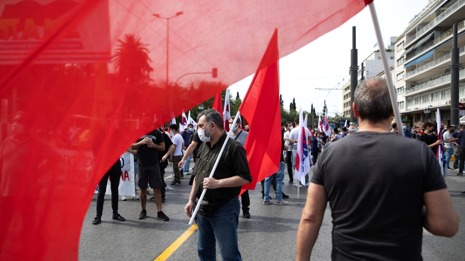 Акция рабочих, приуроченная к первомайским праздникам, в Афинах Акция рабочих, приуроченная к первомайским праздникам, в Афинах - РИА Новости, 1920, 08.11.2024