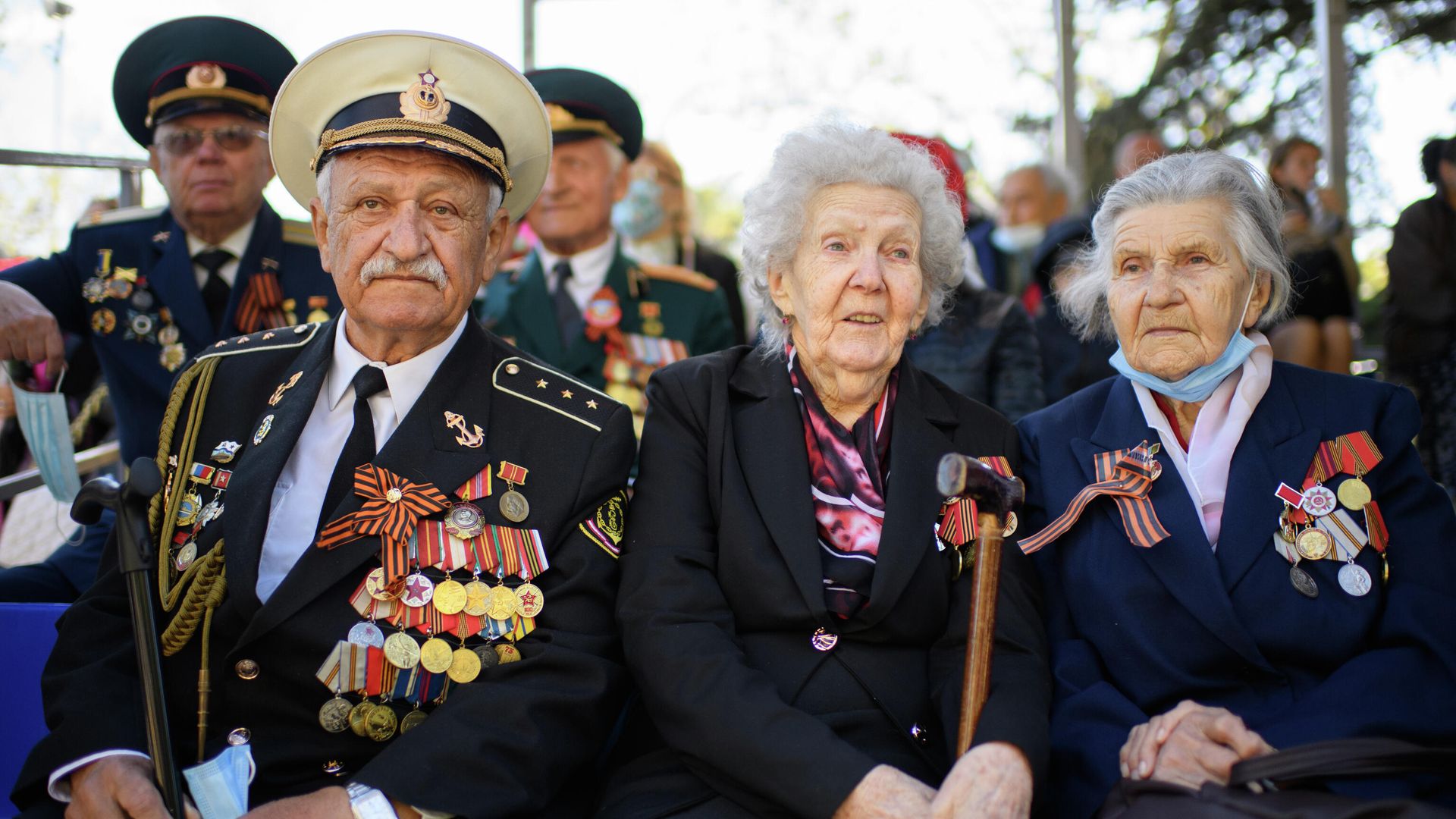 Ветераны Великой Отечественной войны военном параде в честь 76-й годовщины Победы в Севастополе Ветераны Великой Отечественной войны военном параде в честь 76-й годовщины Победы в Севастополе - РИА Новости, 1920, 07.05.2024
