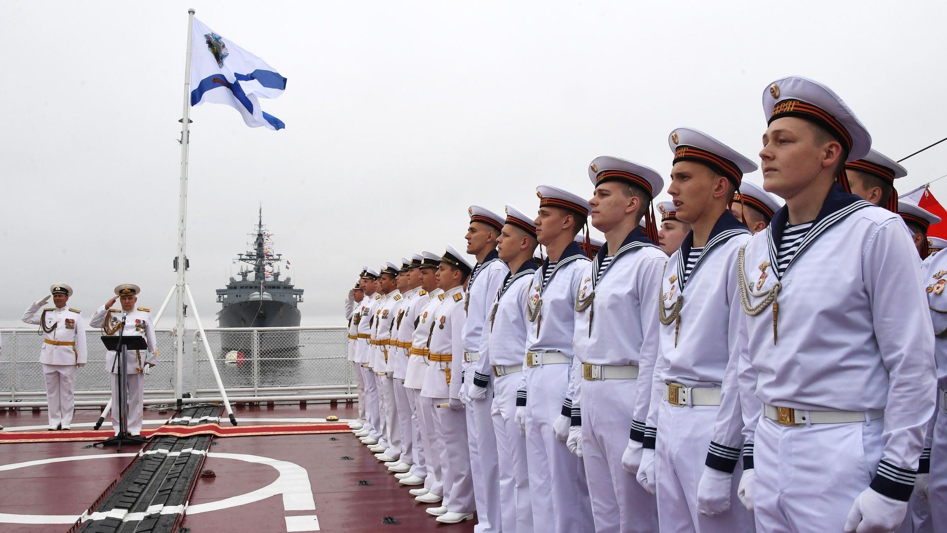 Генеральная репетиция парада ко дню ВМФ во Владивостоке Генеральная репетиция парада ко дню ВМФ во Владивостоке - РИА Новости, 1920, 12.07.2021