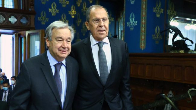 Министр иностранных дел РФ Сергей Лавров и генеральный секретарь ООН Антониу Гутерриш Министр иностранных дел РФ Сергей Лавров и генеральный секретарь ООН Антониу Гутерриш