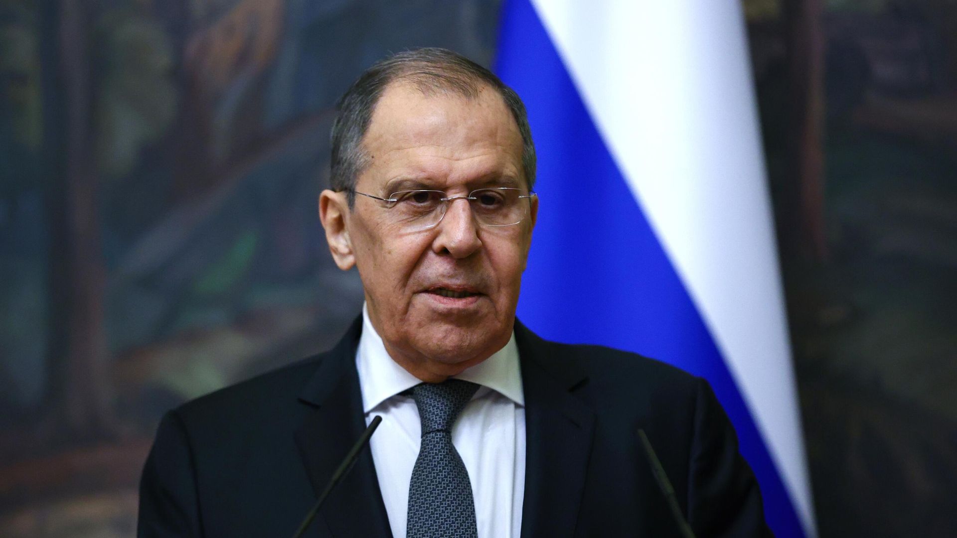 Министр иностранных дел РФ Сергей Лавров во время совместной с генеральным секретарем Организации Объединенных Наций (ООН) Антониу Гутерришем пресс-конференции по итогам встречи в Москве Министр иностранных дел РФ Сергей Лавров во время совместной с генеральным секретарем Организации Объединенных Наций (ООН) Антониу Гутерришем пресс-конференции по итогам встречи в Москве - РИА Новости, 1920, 19.05.2021