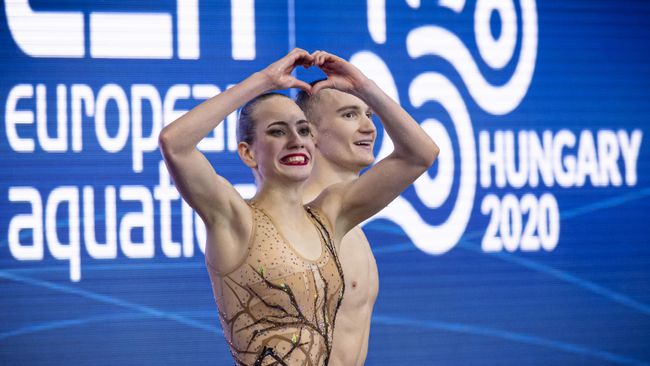 Синхронное плавание. Чемпионат Европы. Смешанный дуэт. Произвольная программа