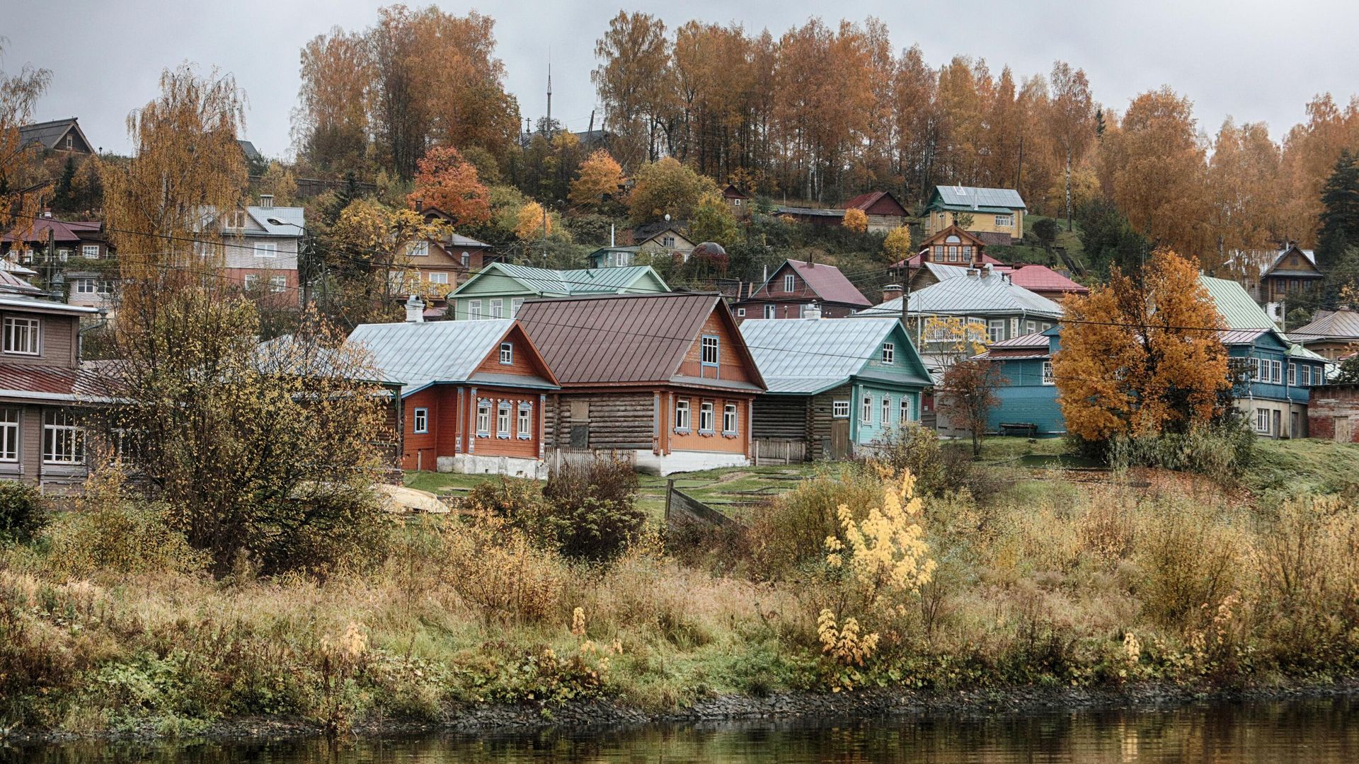 Деревянные дома в городе Плёс Деревянные дома в городе Плёс - РИА Новости, 1920, 25.01.2022