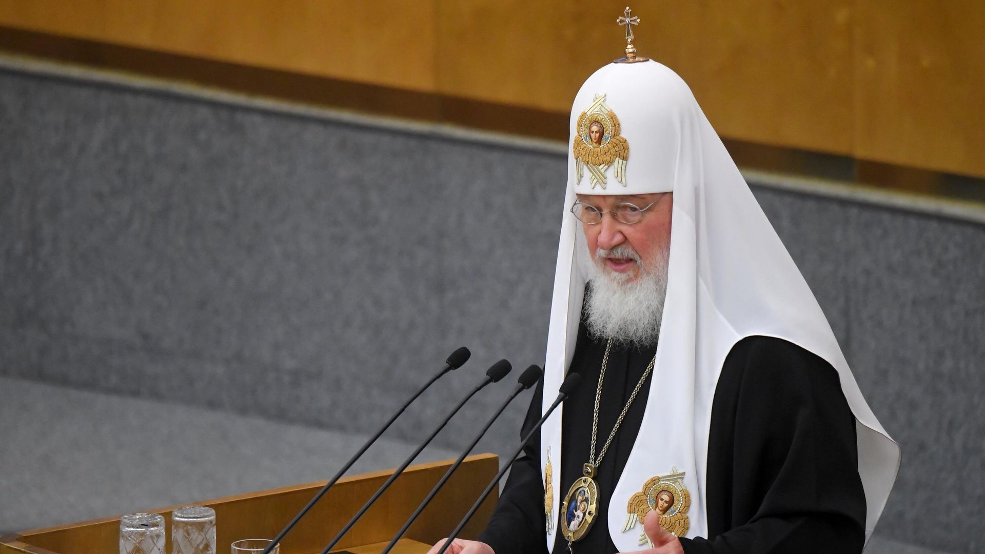 Патриарх московский и всея Руси Кирилл выступает в рамках IХ парламентских встреч в Государственной думе РФ - РИА Новости, 1920, 22.06.2021