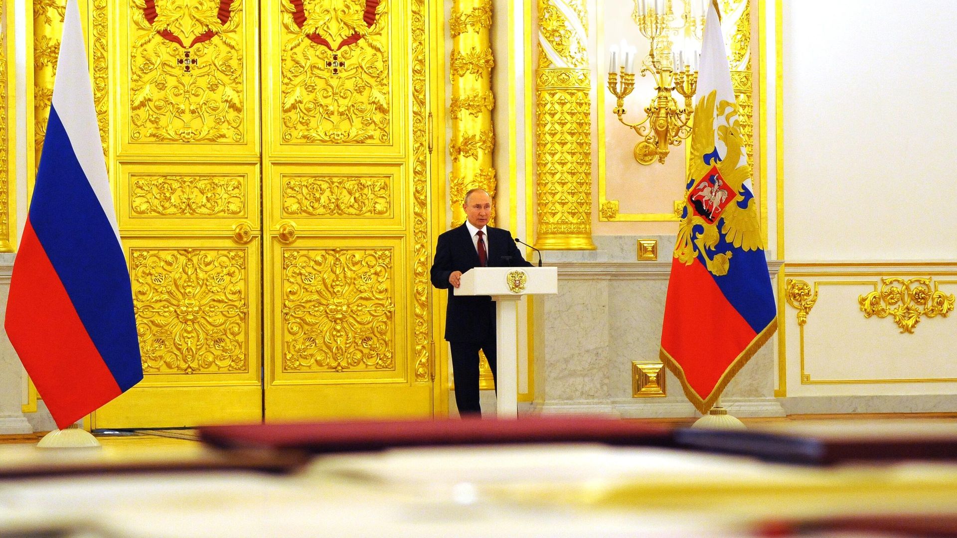 Президент России Владимир Путин выступает на церемонии вручения верительных грамот послами иностранных государств Президент России Владимир Путин выступает на церемонии вручения верительных грамот послами иностранных государств - РИА Новости, 1920, 18.05.2021