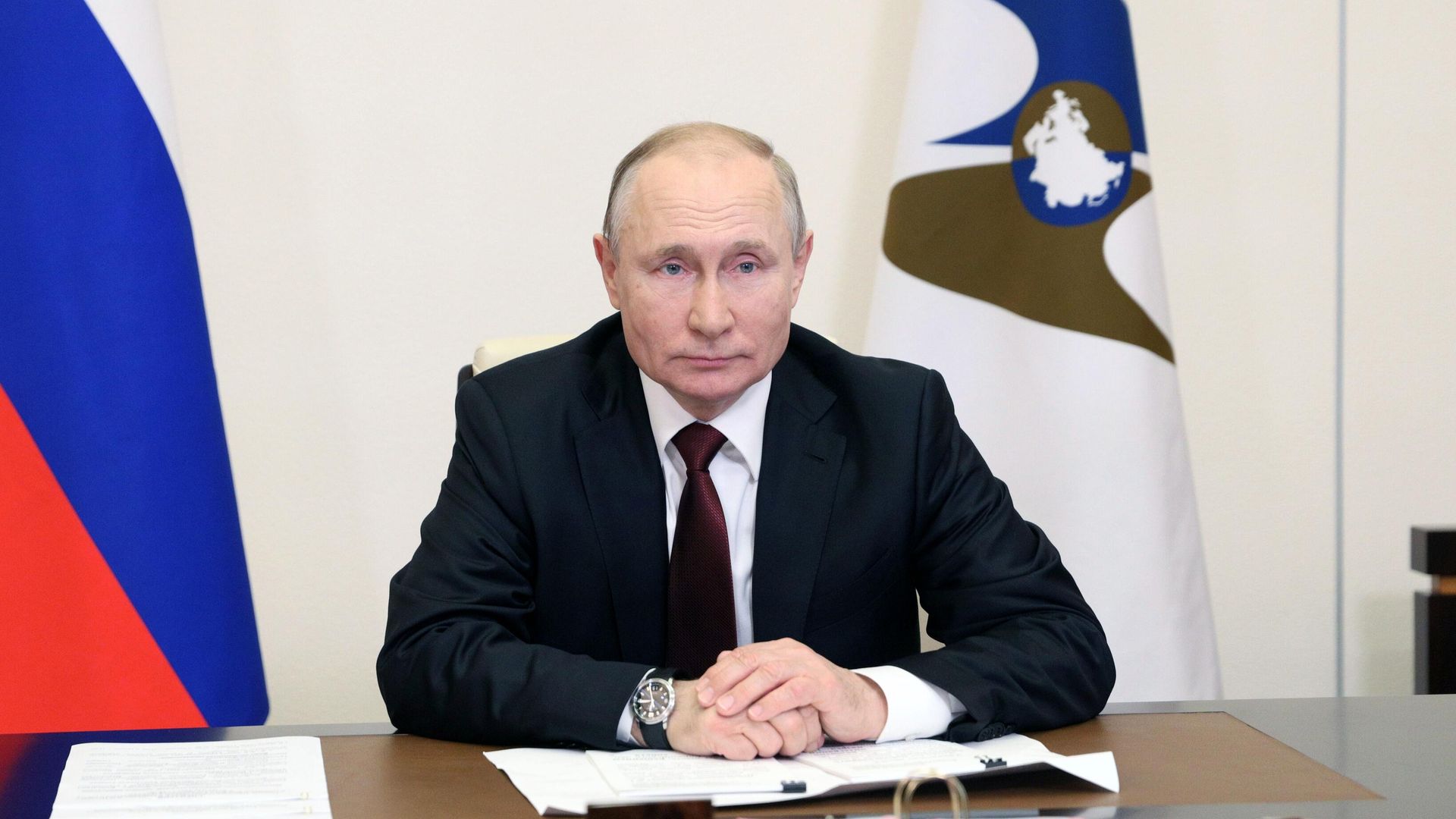 Президент РФ Владимир Путин принимает участие в заседании Высшего Евразийского экономического совета в режиме видеоконференции Президент РФ Владимир Путин принимает участие в заседании Высшего Евразийского экономического совета в режиме видеоконференции - РИА Новости, 1920, 21.05.2021