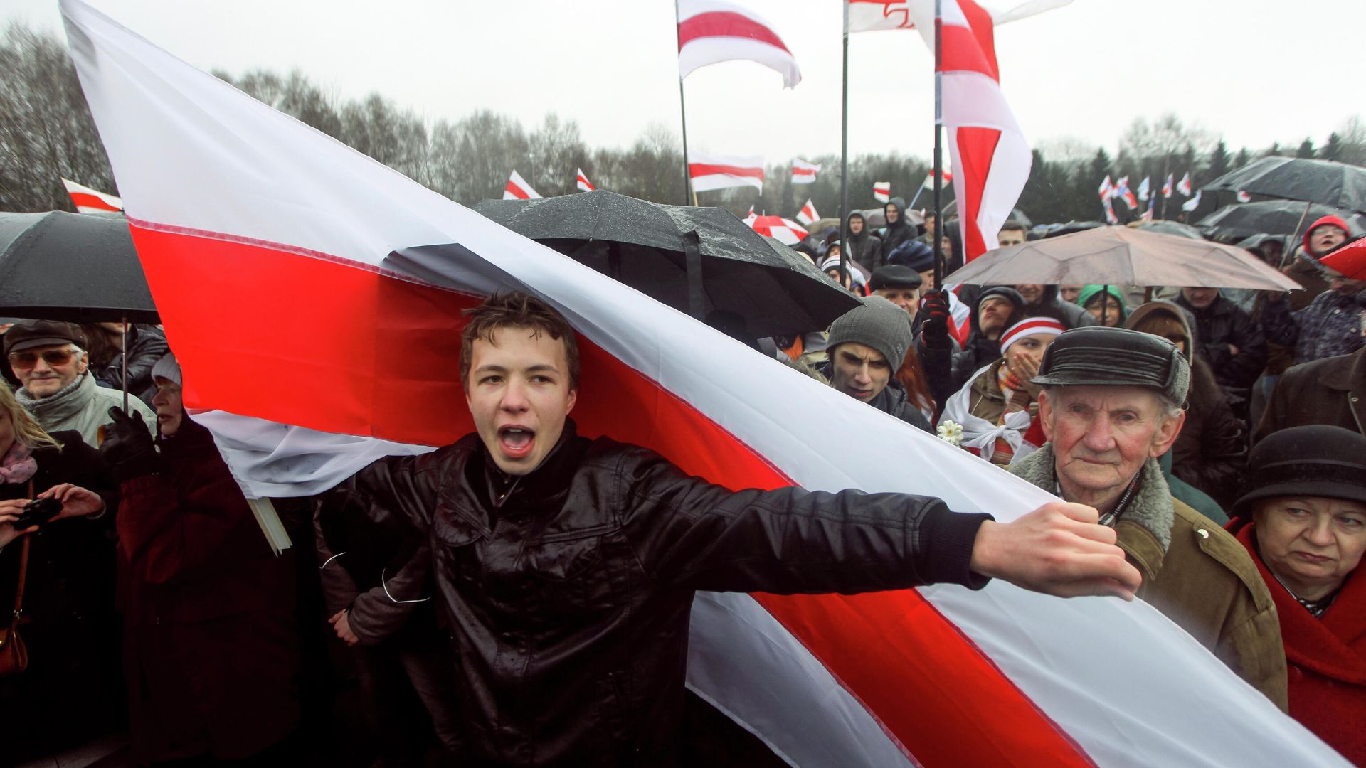 Активист Роман Протасевич во время акции протеста в Минске Активист Роман Протасевич во время акции протеста в Минске - РИА Новости, 1920, 04.06.2021