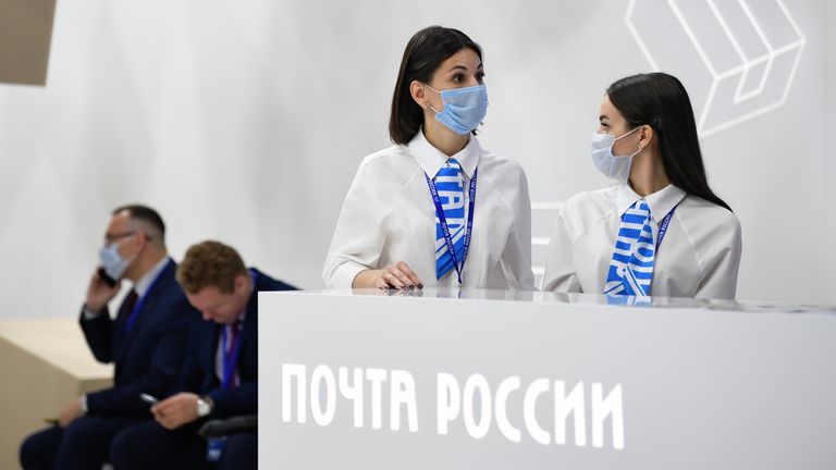 Стенд ФГУП Почта России на Петербургском международном экономическом форуме - 2021 Стенд ФГУП Почта России на Петербургском международном экономическом форуме - 2021