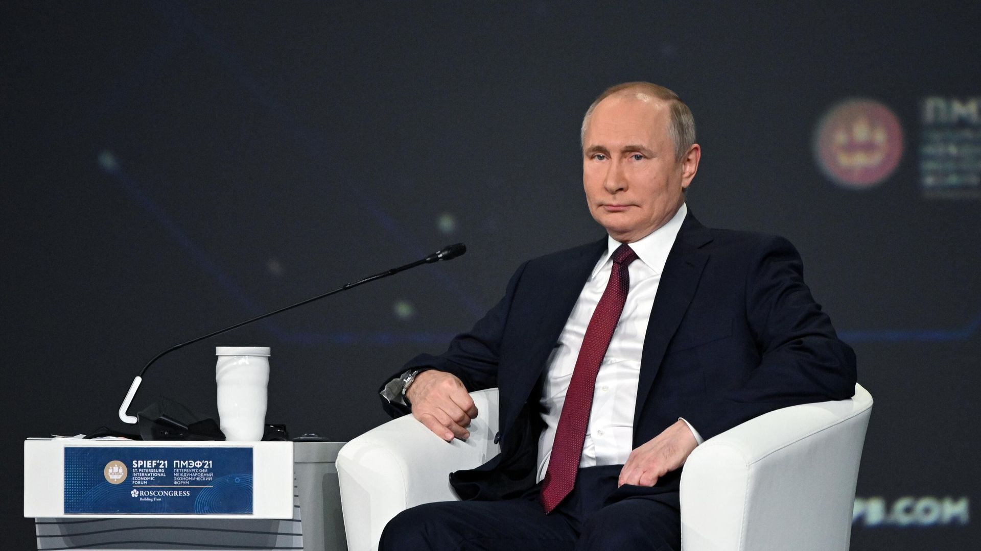Президент РФ Владимир Путин на пленарном заседании в рамках Петербургского международного экономического форума - 2021 Президент РФ Владимир Путин на пленарном заседании в рамках Петербургского международного экономического форума - 2021 - РИА Новости, 1920, 04.06.2021