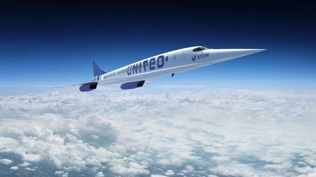Релиз сверхзвукового самолета Boom Overture с логотипом авиакомпании United Airlines Релиз сверхзвукового самолета Boom Overture с логотипом авиакомпании United Airlines
