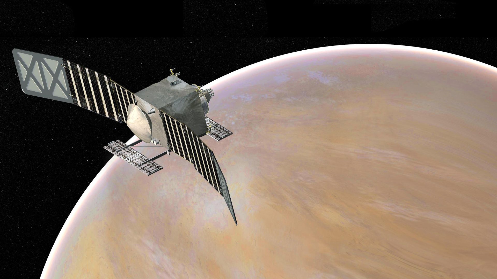 Художественное представление межпланетной автоматической станции NASA VERITAS на орбите Венеры Художественное представление межпланетной автоматической станции NASA VERITAS на орбите Венеры - РИА Новости, 1920, 09.06.2021