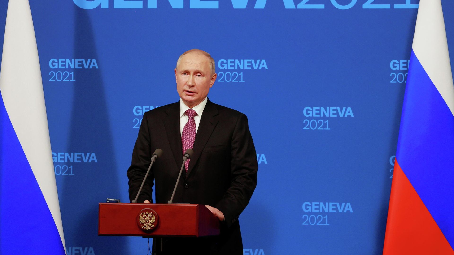 Президент России Владимир Путин во время пресс-конференции по итогам встречи с президентом США Джо Байденом Президент России Владимир Путин во время пресс-конференции по итогам встречи с президентом США Джо Байденом - РИА Новости, 1920, 16.06.2021