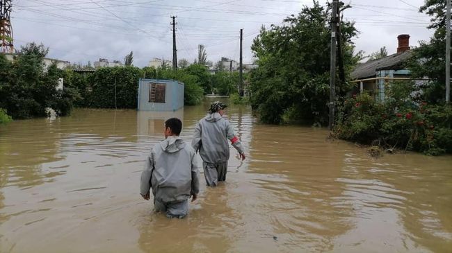 Последствия сильных ливней в Керчи Последствия сильных ливней в Керчи