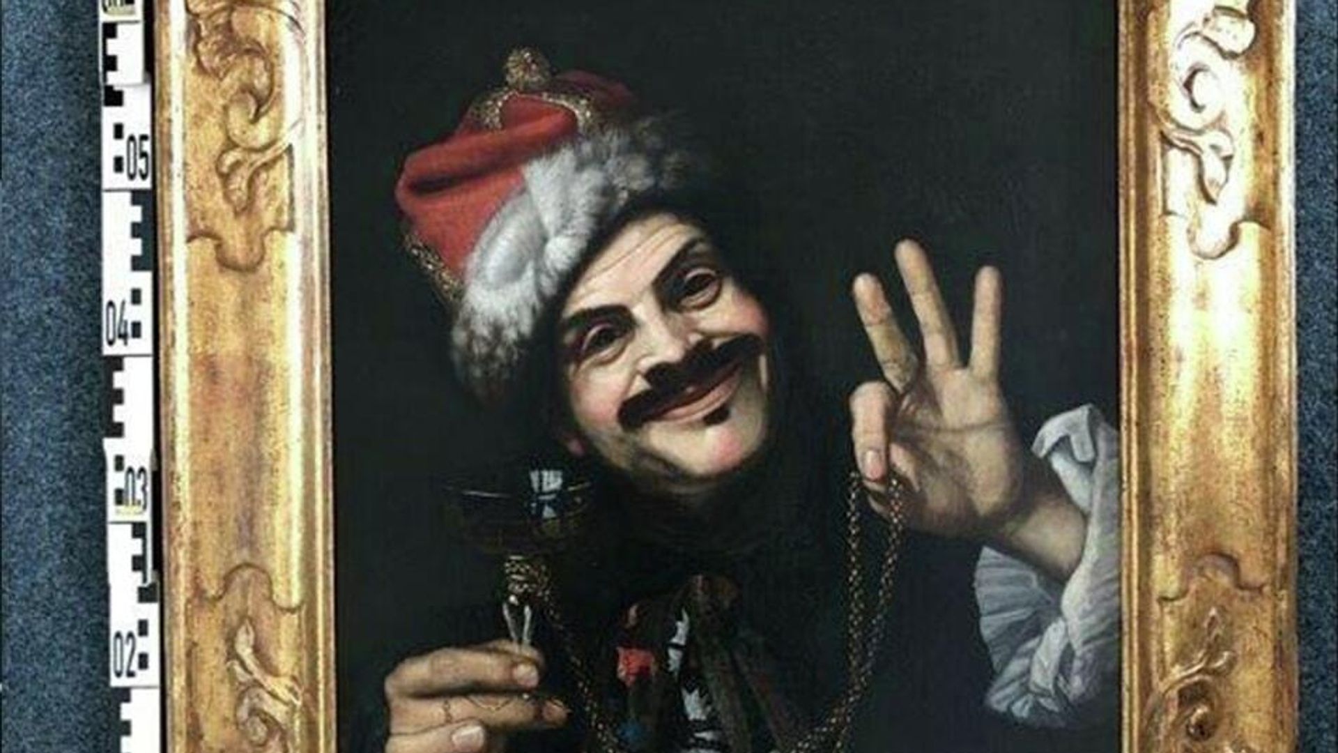 Автопортрет художника Пьетро Беллотти, одна из двух картин 17 века, найденных в придорожном контейнере в Германии Автопортрет художника Пьетро Беллотти, одна из двух картин 17 века, найденных в придорожном контейнере в Германии - РИА Новости, 1920, 22.06.2021