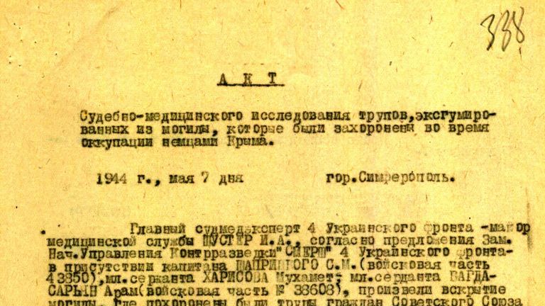 Документ о жестоких экспериментах нацистских врачей в Крыму Документ о жестоких экспериментах нацистских врачей в Крыму