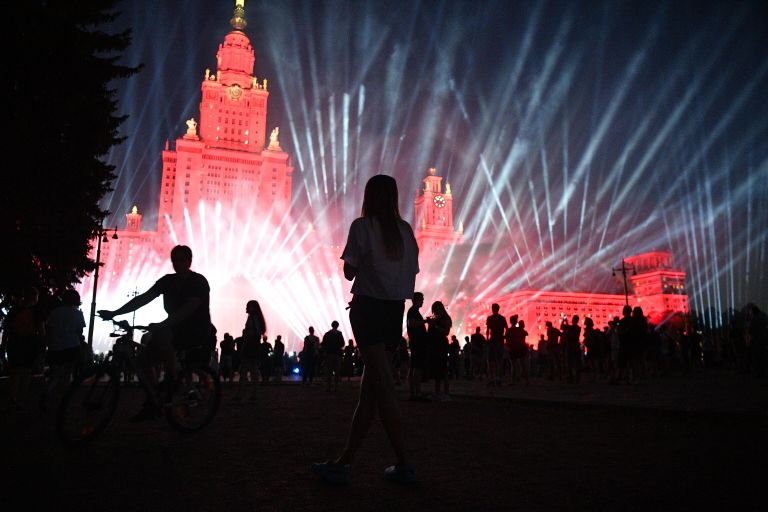 Акция Лучи Победы в Москве Акция Лучи Победы в Москве