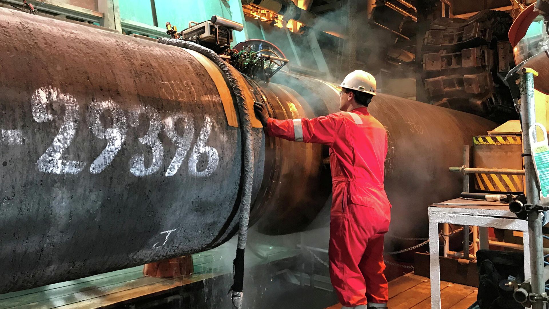 Подготовка трубы для строительства газопровода Nord Stream 2 в Балтийском море Подготовка трубы для строительства газопровода Nord Stream 2 в Балтийском море - РИА Новости, 1920, 20.07.2021
