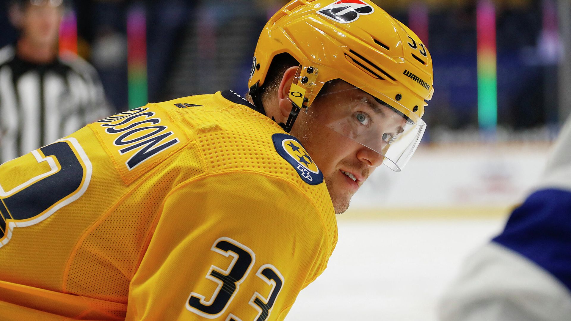 NASHVILLE, TENNESSEE - APRIL 13: Viktor Arvidsson #33 of the Nashville Predators skates against the Tampa Bay Lightning at Bridgestone Arena on April 13, 2021 in Nashville, Tennessee. Frederick Breedon/Getty Images/AFP (Photo by Frederick Breedon / GETTY IMAGES NORTH AMERICA / Getty Images via AFP) NASHVILLE, TENNESSEE - APRIL 13: Viktor Arvidsson #33 of the Nashville Predators skates against the Tampa Bay Lightning at Bridgestone Arena on April 13, 2021 in Nashville, Tennessee. Frederick Breedon/Getty Images/AFP (Photo by Frederick Breedon / GETTY IMAGES NORTH AMERICA / Getty Images via AFP) - РИА Новости, 1920, 02.07.2021