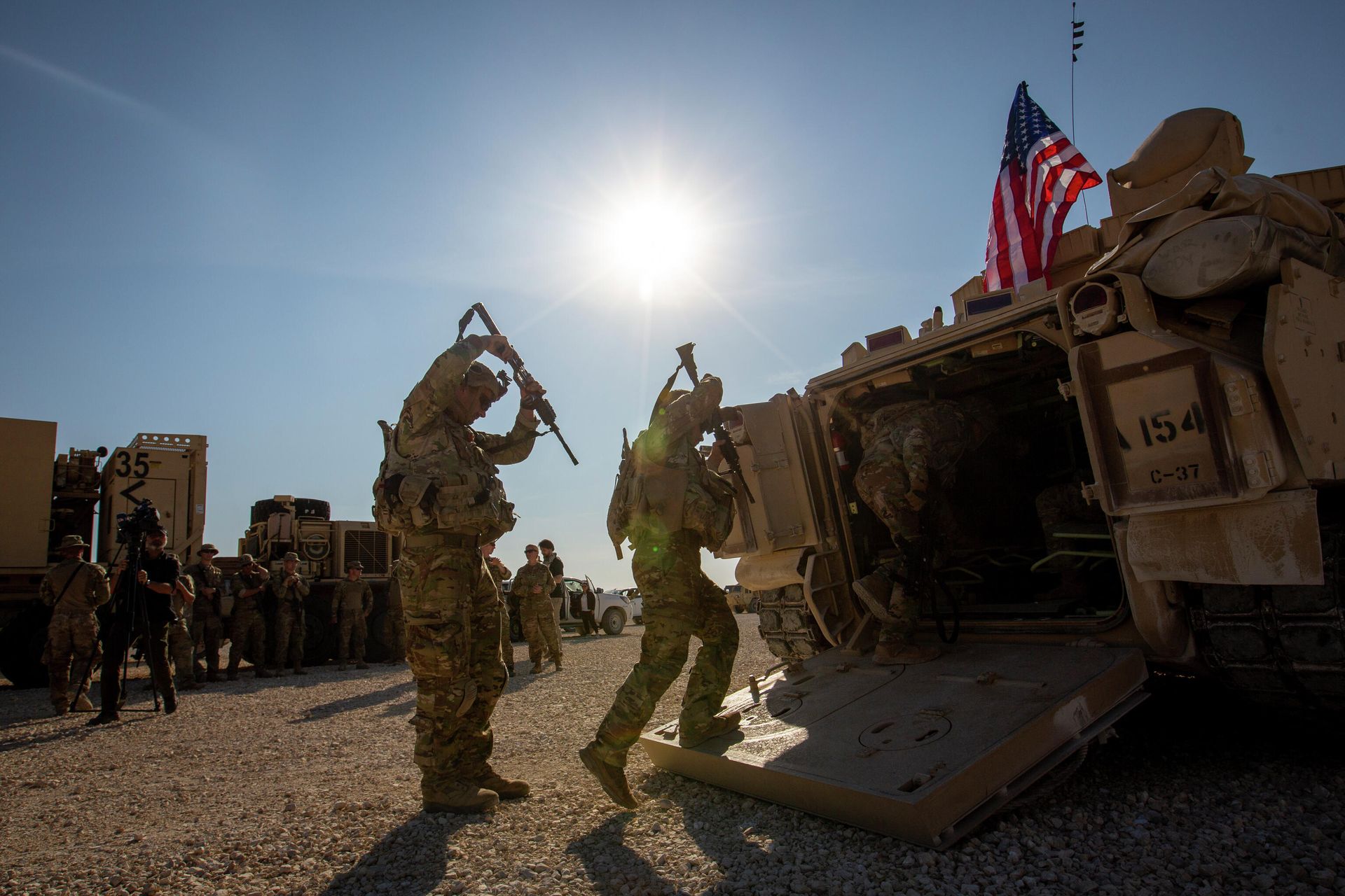 Солдаты на военной базе США В Сирии Солдаты на военной базе США В Сирии - РИА Новости, 1920, 21.11.2023