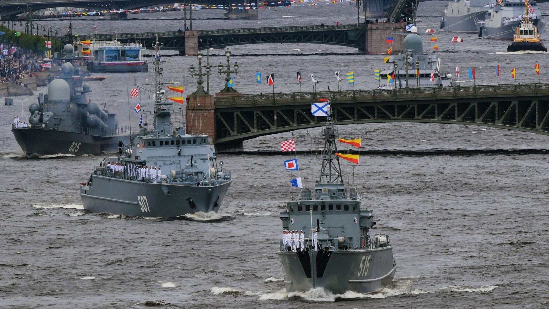 Генеральная репетиция парада ко Дню ВМФ в Санкт-Петербурге Генеральная репетиция парада ко Дню ВМФ в Санкт-Петербурге - РИА Новости, 1920, 25.07.2021