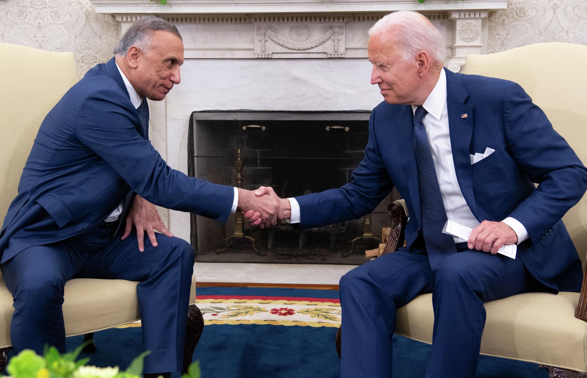 Президент США Джо Байден с иракским премьером Мустафой аль-Каземи в Белом доме - РИА Новости, 1920, 27.07.2021