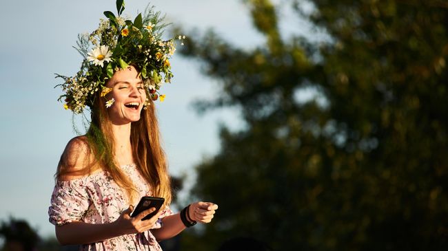 Участница празднования Ивана Купалы в селе Балтика в Башкортостане