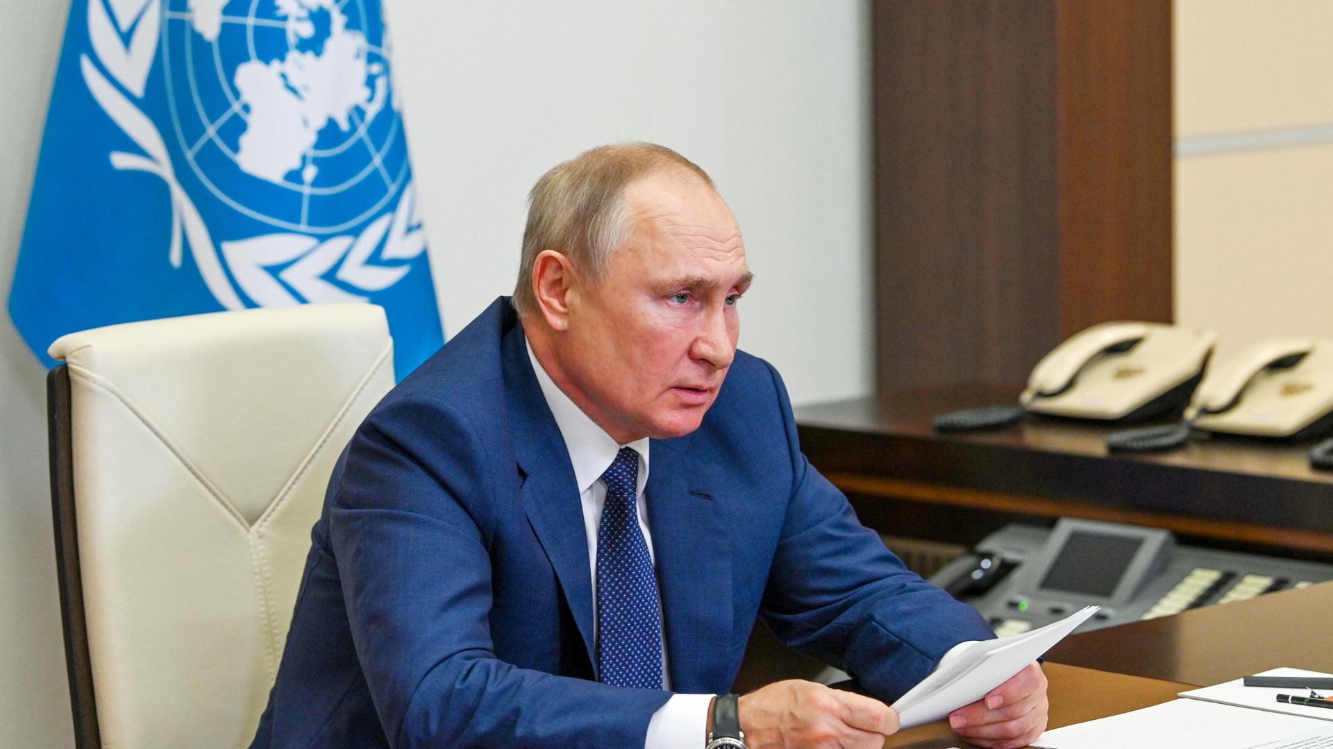 Президент РФ Владимир Путин принимает участие в режиме видеоконференции в конференции в рамках Совета Безопасности ООН по укреплению морской безопасности Президент РФ Владимир Путин принимает участие в режиме видеоконференции в конференции в рамках Совета Безопасности ООН по укреплению морской безопасности - РИА Новости, 1920, 11.10.2021