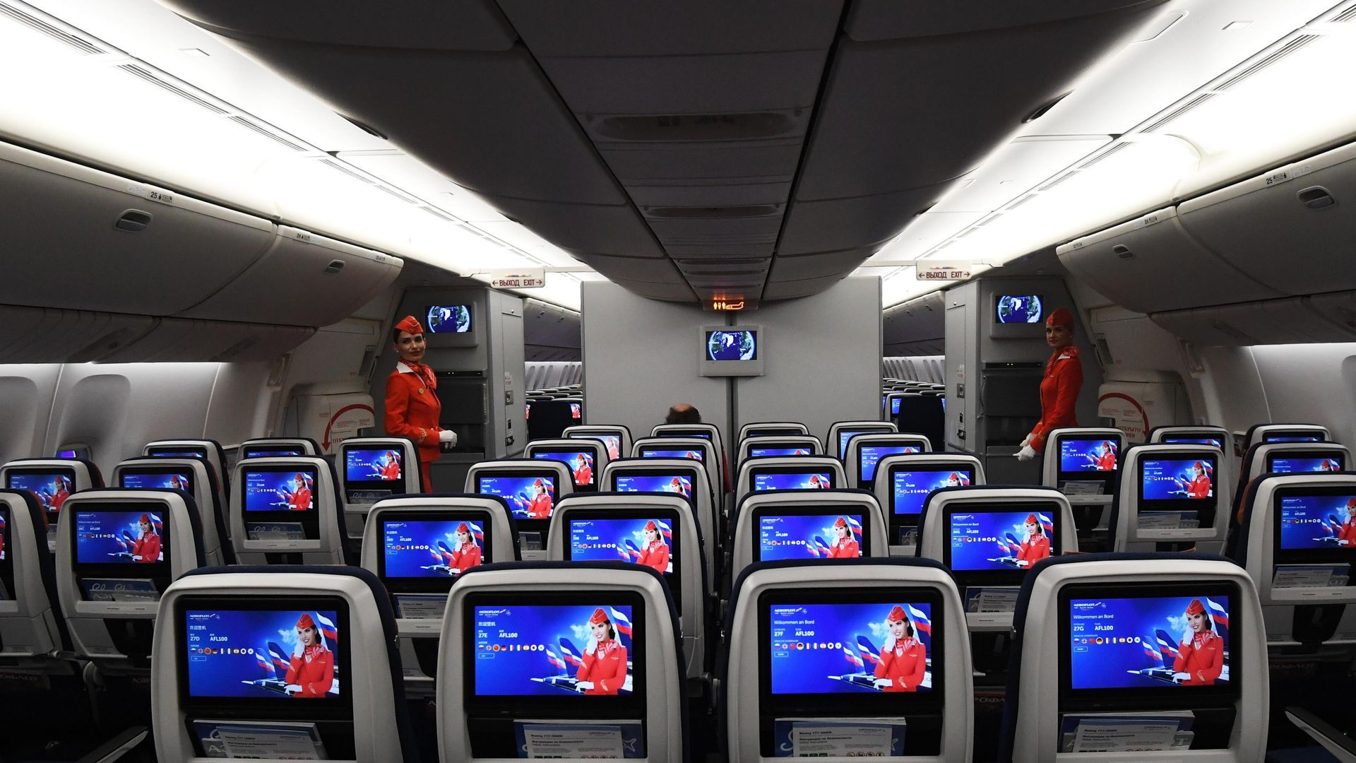 Салон самолета Boeing 777 авиакомпании Аэрофлот на территории Международного аэропорта Шереметьево имени А. С. Пушкина - РИА Новости, 1920, 02.03.2022